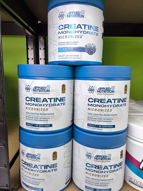 Applied Nutrition Micronised Creatine Monohydrate Powder Icy Blue Razz 250g