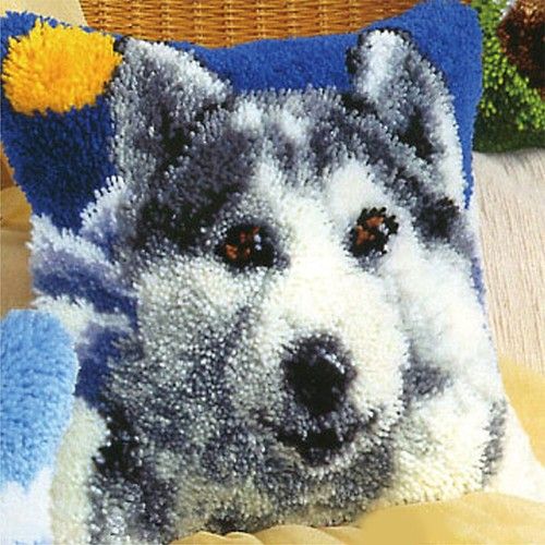 Latch Hook Kit with Basic Tools Pillowcase Cushion Cover Making Embroidery Kit