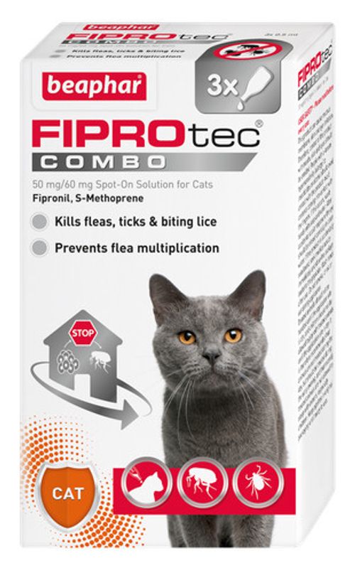 BEAPHAR FIPROtec SPOT ON FLEA TICK TREATMENT Solution S M L XL Dog/Cat Combo NEW