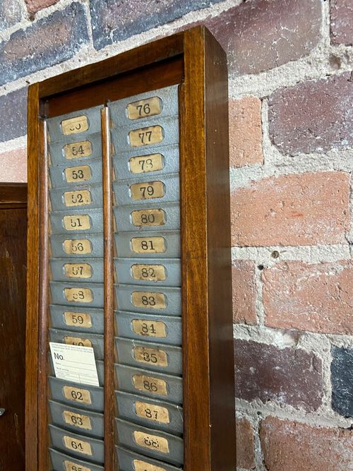 Vintage Clocking In Clock Machine Time Recorder Time Card Rack Holder — image 7