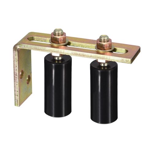 Slide Gate Guide Roller with L Post Bracket 3" Dual Nylon Rollers Black — image 1