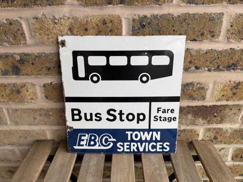 Original Eastbourne Bus Stop Enamel Sign — image 1