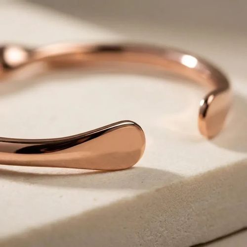 1 Pc Pure Copper Bangle, Unisex Cuff Bracelet, Healing Bangle, Twisted — image 6