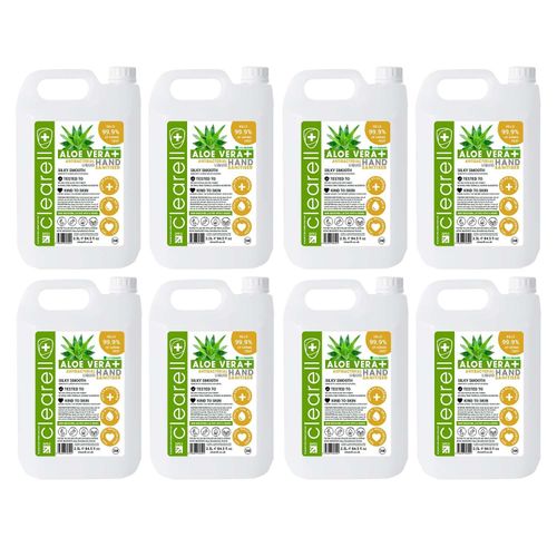 Clearell ALOE VERA Hand Sanitiser LIQUID 5 Litres Kills 99.9% Alcohol Free 5L — image 5