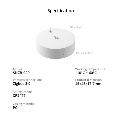 SONOFF SNZB-02P Zigbee Smart Home Temperature and Humidity Sensor 2PCS — image 15