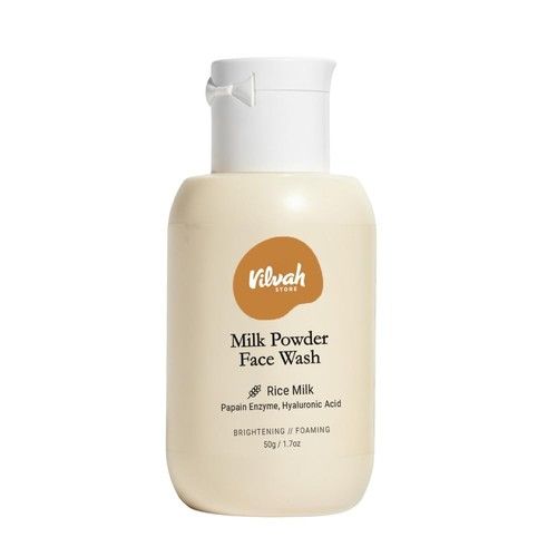 Vilvah Milk Powder Face Wash 50g Rice Powder Cleanser for Glowing Skin