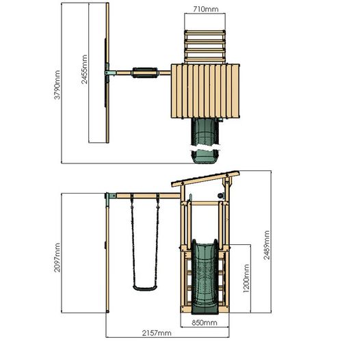 Climbing Frame With Single Swing - Willow Way I Waltons — image 9