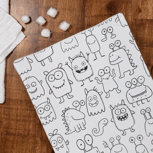 Anti Roll Changing Mat Monsters -  Padded Waterproof Soft & Wipe Clean — image 6