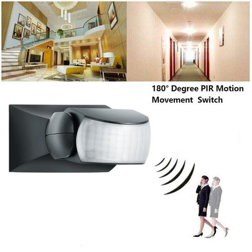 PIR Motion Sensor Switch Outdoor 180° Degree IP65 Black Security Wall Detector — image 8