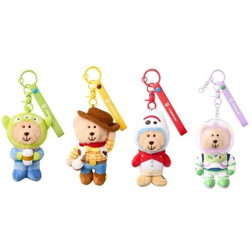 Starbucks Korea 2026 Toy Story 5 Bearista Keychain Alien Woody Forky Buzz