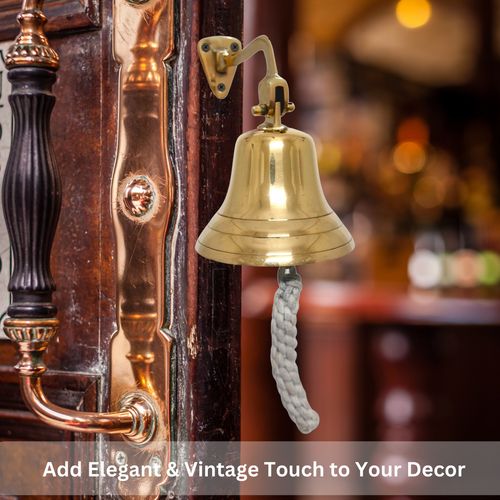 Wall Mounted Vintage 3"Last Order Ship Bell/Brass Hanging Bell with Durable Rope — image 8