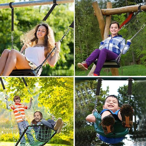 Garden Outdoor Swings Climbing Rope Ladder Wooden Frame Wall Trapeze Safety — image 3