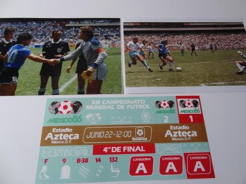 ARGENTINA v ENGLAND 1986 WORLD CUP QUARTER FINAL DIEGO MARADONA + PETER SHILTON — image 1