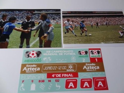 ARGENTINA v ENGLAND 1986 WORLD CUP QUARTER FINAL DIEGO MARADONA + PETER SHILTON