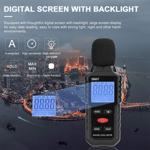 LCD Digital Decibel Meter Sound Level Reader Meter 30-130dB With Backlight UK — image 11