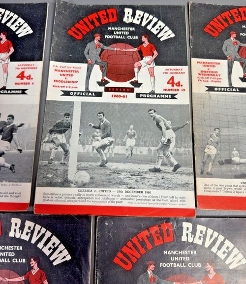 11 Man Utd United Review Programmes 1955-66 FA Cup Vintage Collection — image 6