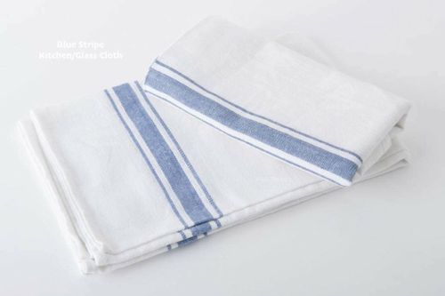 50x Cotton Catering Kitchen Restaurant Bar Glass Cloth Blue Stripe Tea Towels  — image 4