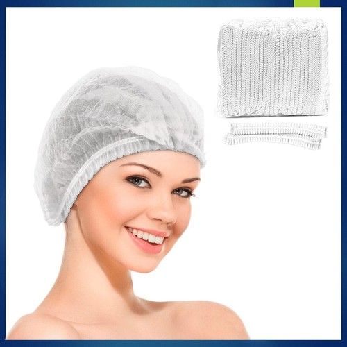 100 Disposable Hair Net Head Cover Mob Cap Hair Net Non Woven Anti Dust Hats UK