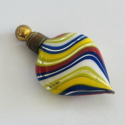 Antique 1930s Murano-Style Mercury Glass Perfume Bottle / Scent Bottle