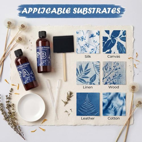 Versatile Cyanotype Kit: Create Unique Sun-Printed Artwork on Fabric & Paper — image 6