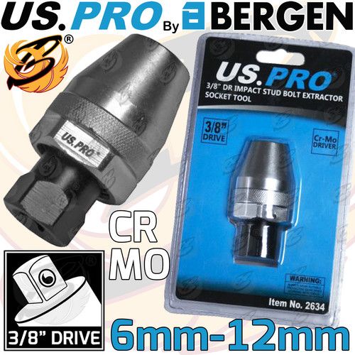 US PRO Impact Stud Extractor Bolt Remover Removes Studs Stripped Bolts 6mm-12mm