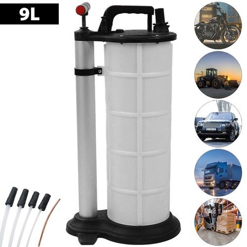 9L ENGINE OIL BRAKE WASTE FLUID EXTRACTOR PUMP MANUAL TRANSFER VACUUM SUCTION UK