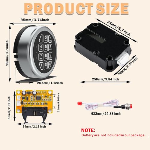 Gun Safe Lock Replacement & Swing Bolt Chrome Digital Keypad Electronic Lock — image 2