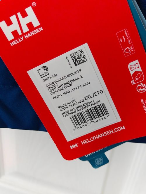 New Helly Hansen Crew Hooded Midlayer Helly Tech Full Zip Jacket Blue Men’s XXL — image 3