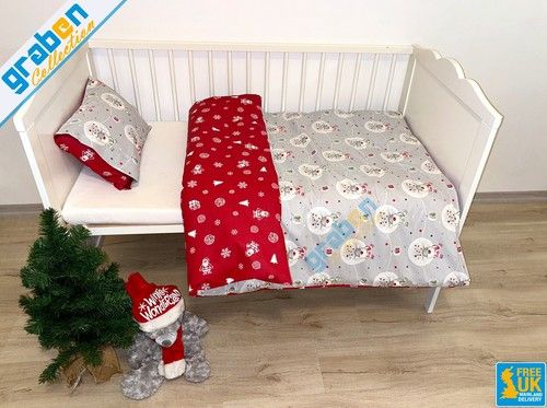 100% COTTON BEDDING SET FOR Cot, Travel Bed, Duvet Cover&Pillowcase 90cm x 120cm