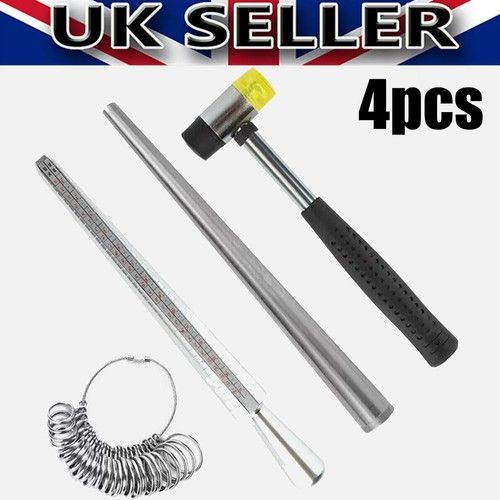 4PCS Ring Sizer Standard Finger Gauge Mandrel Jewelry Ring Measuring Sizes Tool
