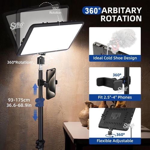 2×12” Photography 352 LED Video Lighting Kit Photo Light Panel Studio 2700-6500K — image 4