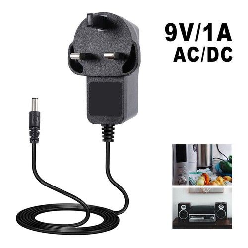 9V Power Supply UK 9v Adaptor 9v Charger 9 Volt Power Supply UK 9V 1A AC/DC PLUG