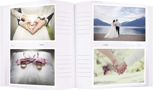 Kenro White Wedding Photo Album 200 Photos 6x4" / 7x5" Pearl Ring Design — image 3