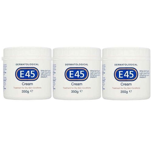 E45 Dermatological Moisturising Cream Sensitive Dry Skin Body Care Pack 3 x 350g — image 3