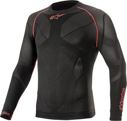 Alpinestars 2025 Ride Tech Top Long Sleeve Summer Base Layer Black Red  MX Quad