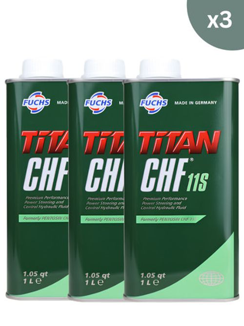 FUCHS Titan CHF 11S Hydraulic Fluid Power Steering Premium Performance 1L  x 3