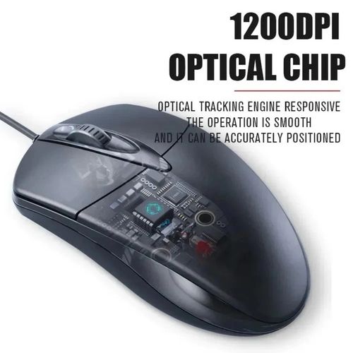 Wired Mouse For PC Laptop Computer Wheel-Black USB Optical Wired Mouse Scroll — image 2