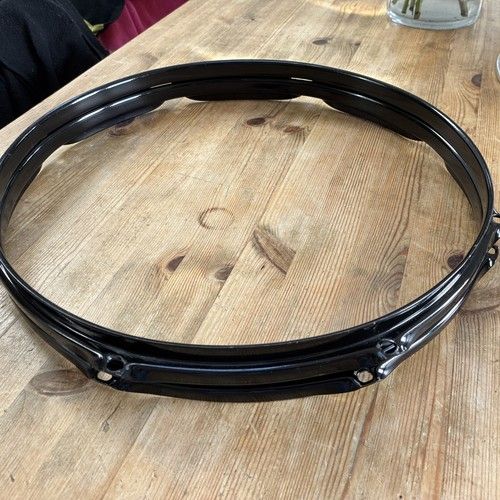 Pearl 14" 8 Lug  Gloss Black Chrome Drum Tom Hoop Rim x 2 VGC 