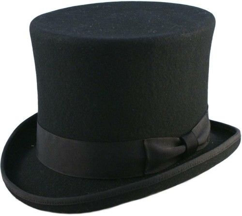 Top Hat Wool Fancy Dress Ascot Cosplay Wedding Stovepipe Formal Satin Lining