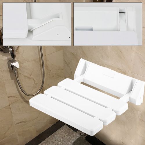 Shower Seat Wall Mounted Shower Folding Seat up to 130kg Bath Chair Shower Stool — image 4