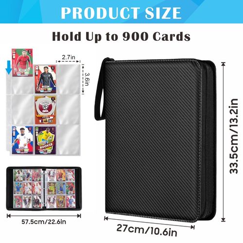 900PCS Pockets Trading Card Binder Holder Double Sided Zip Folder Album Book — image 6