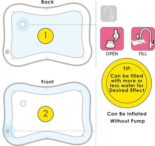 Inflatable Baby Water Play Mat Infants Toddlers Kid Perfect Fun Tummy Time Large — image 6