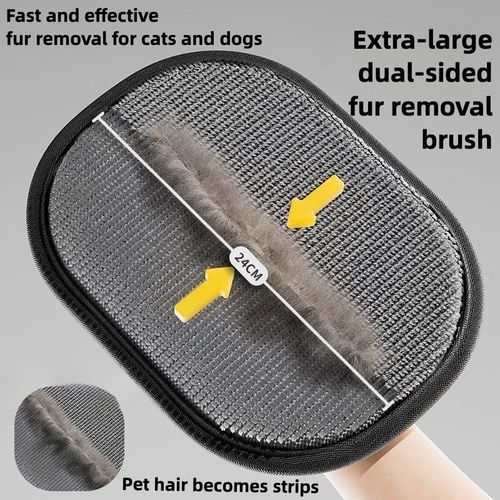 Pets Double Sided Grooming Glove Pet Hair Remover Gloves for Dog Cat Reusable — image 3