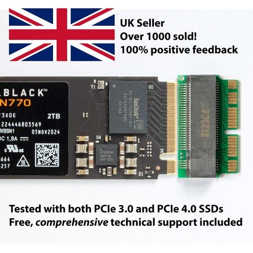 M.2 NVMe SSD adapter for Apple MacBook Air, MacBook Pro, iMac, Mac Pro, Mac mini
