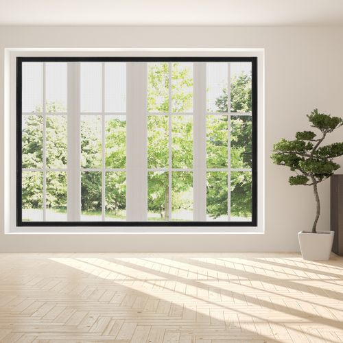Window Screen Mesh, 24" x 55" Fiberglass Net Mesh Grey Frame Hook and Loop — image 5