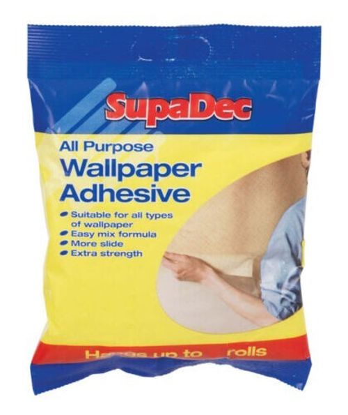 SupaDec All Purpose Wallpaper Adhesive Paste Extra Strength Hangs 3 Rolls New