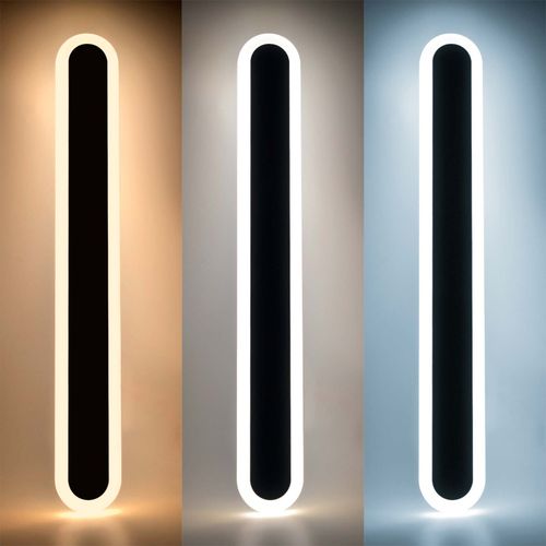 LED Linear Oval/Rectangular Wall Light Black Modern CCT IP65 Indoor/Outdoor Lamp — image 5
