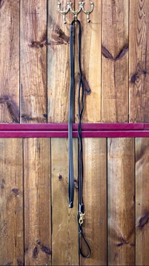 Brown half rope draw reins with girth attachment