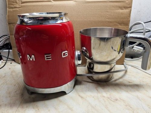 SMEG Electric Milk Frother Hot/Cold 500W In Red Stainless Steel 