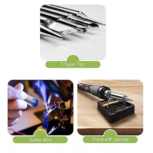 90W Soldering Iron Kit Electronics Welding Irons Solder Tools Adjustable Wire UK — image 13